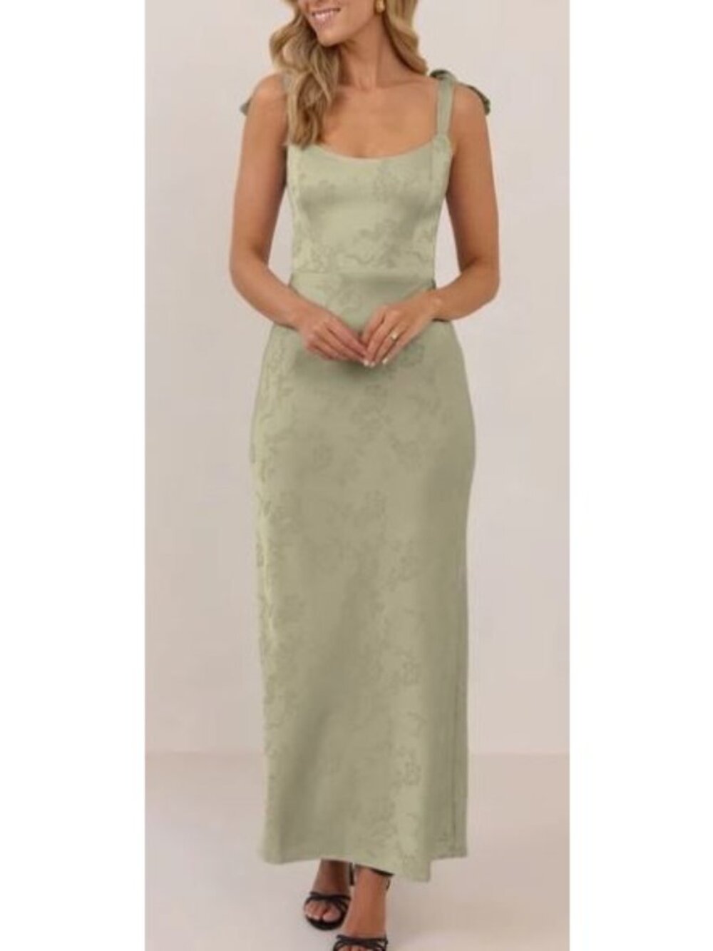 Park & Fifth Maxi Mercer Dress Women Size XS Scoop Neckline Thick Tie Straps